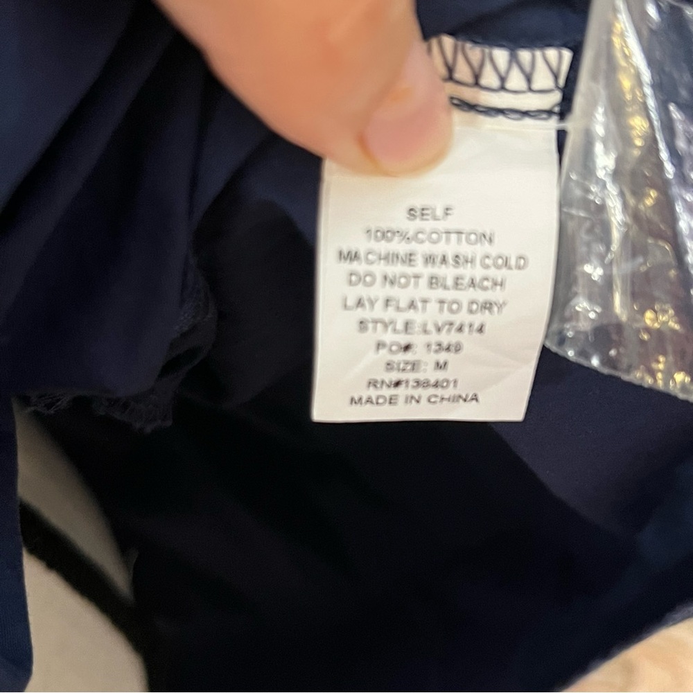 EUC L Love Blue Ruffled Navy Orange Embroidered Tiered Sundress w Tassels S M - Picture 7 of 7